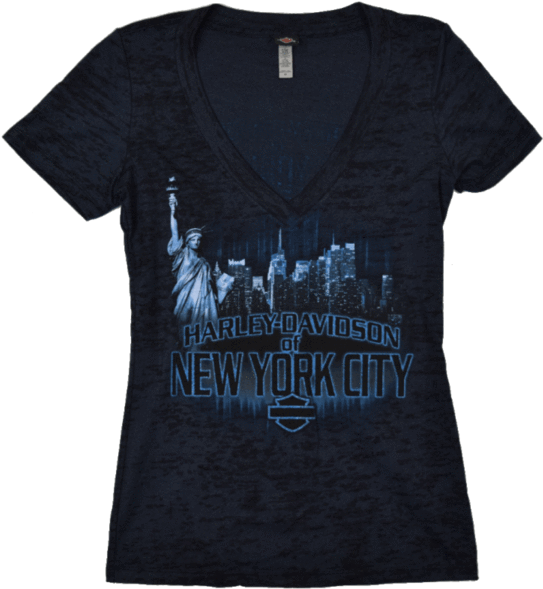 Nyc Women's Exclusive Black Reflection Burnout Tee - Active Shirt (600x600), Png Download