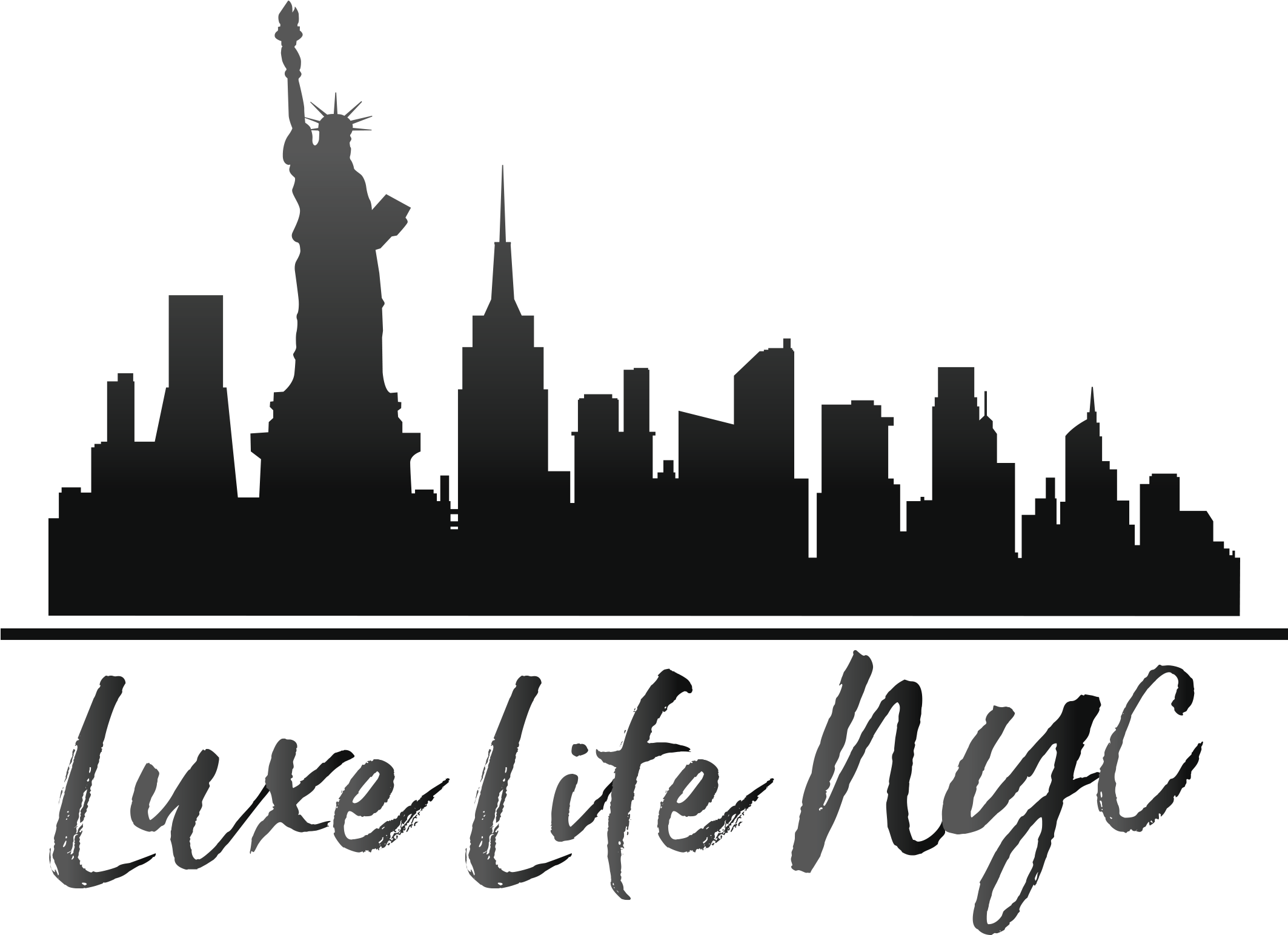 Luxe Life Nyc - Big Apple New York City Skyline City Silhouette Vinyl (2201x1612), Png Download