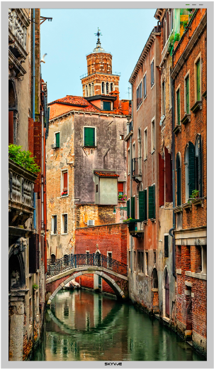 65" Skyvue C Obx 65150hb P Optically Bonded Protected - Stretched Canvas Print: Romantic Green Venice Canal, (427x600), Png Download