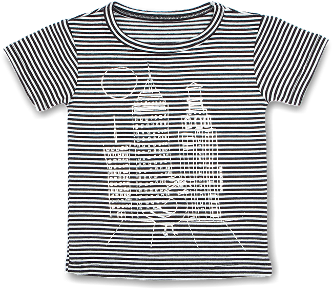 Nyc Skyline Graphic T, Black & White Stripe - New York City (750x706), Png Download