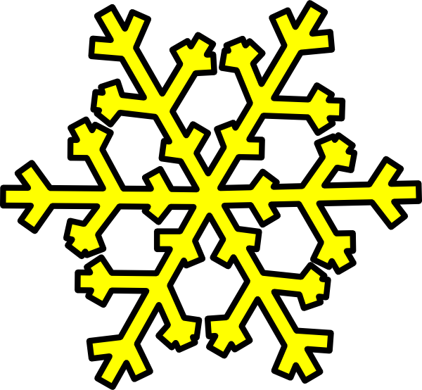 Yellow Snowflake Clip Art At Clker - Snow Clipart (600x554), Png Download
