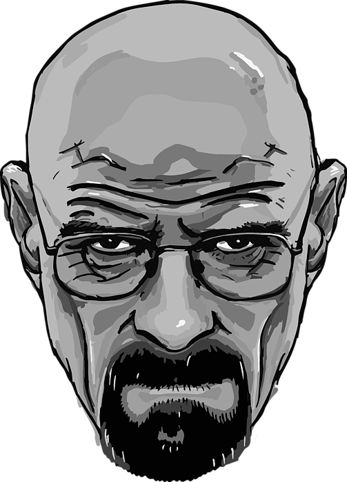 Breaking Bad Amc Heisenberg Walter White Portrait Black - Breaking Bad Art Png (503x700), Png Download