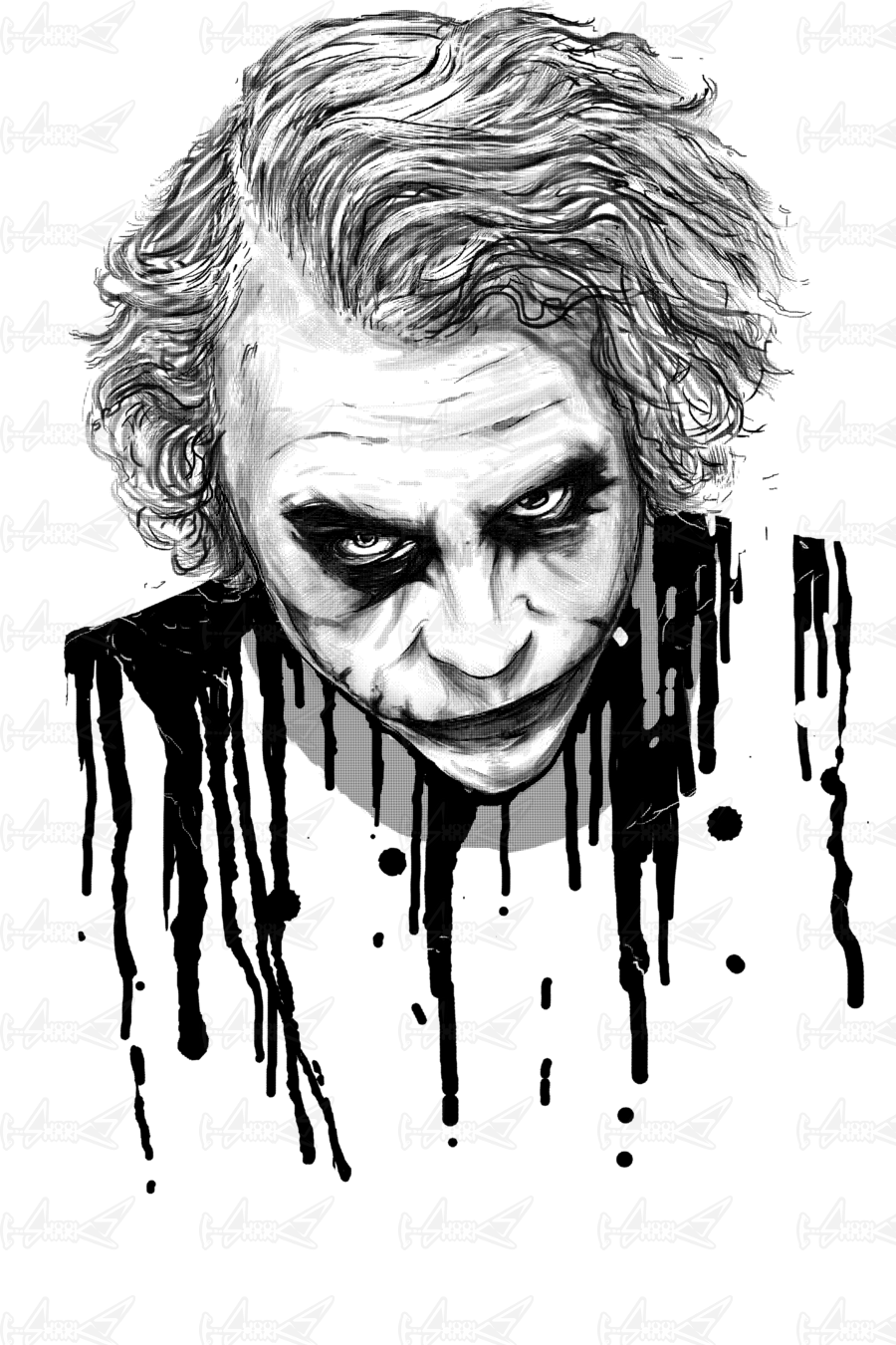 Download The Joker T Joker Art Black And White PNG Image with No