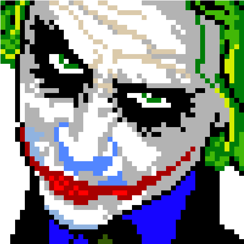 Download The Joker - Joker Pixel Art Minecraft - Full Size PNG