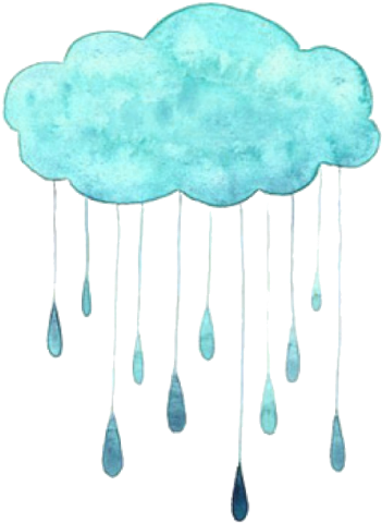 Cloud Rain Raindrops Watercolor Bluewatercolor - Icicle (472x500), Png Download