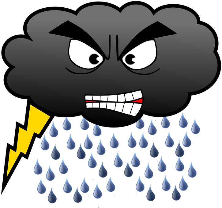 Clipart Rain Rain Cloud - Thunderstorm (849x720), Png Download