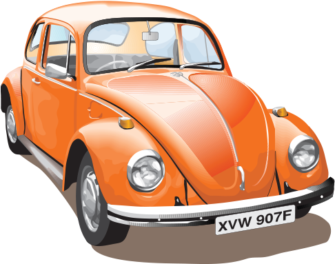 Car Front Vector Png Download - Old Volkswagen Beetle Png (1080x628), Png Download