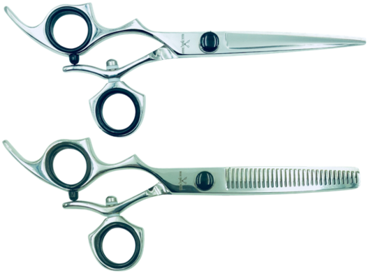 2 Premium Left-handed Shears W/swivel Handles - Scissors (600x401), Png Download