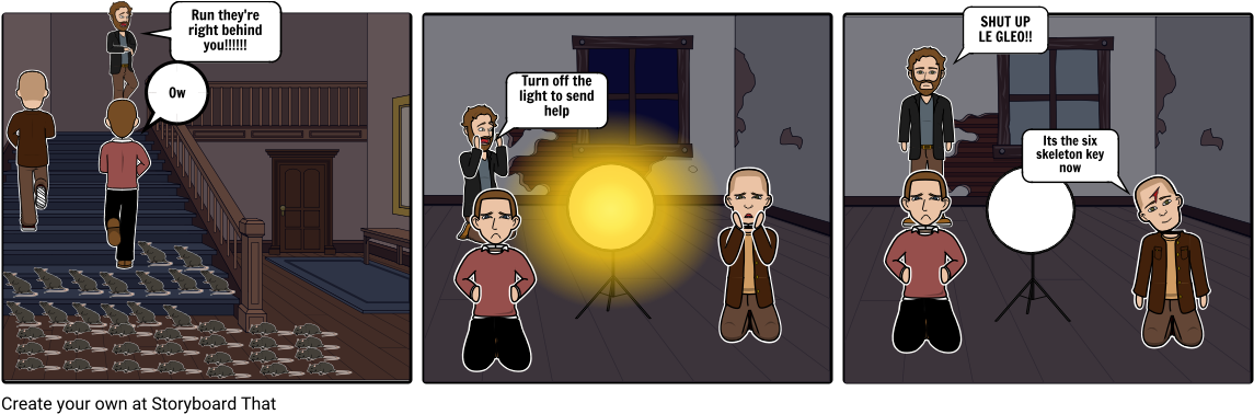 3 Skeleton Key Story Board - Cartoon (1164x385), Png Download