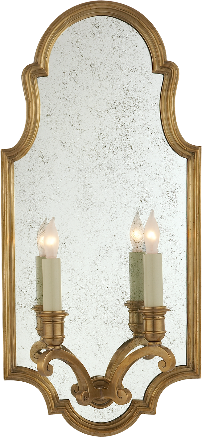 Sussex Medium Framed Double Sconce In Antique-burnished (1440x1440), Png Download