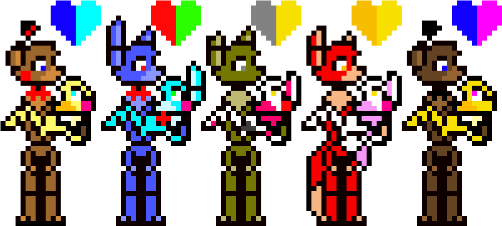 Fnaf Otps - By - Wolfa794 - Art (1130x670), Png Download
