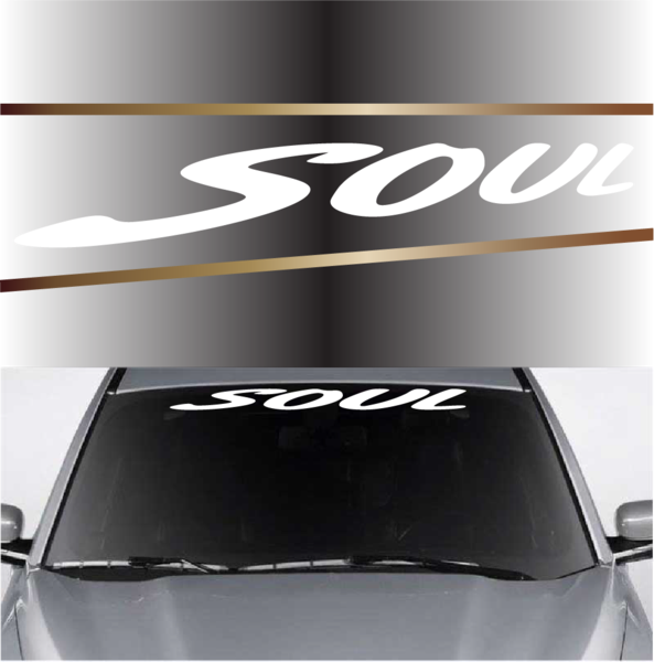 Soul Windshield Decal Fits Kia Car And More - Cute Front Windshield Stickers (593x600), Png Download
