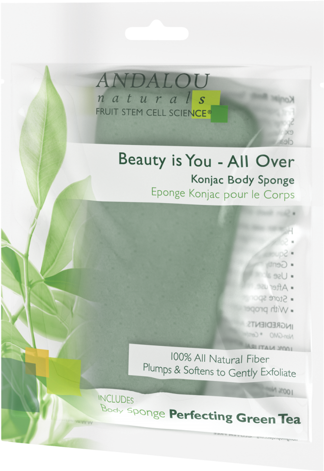 Konjac Sponge Biy V=1463691667 - Andalou Naturals All-over Konjac Body Sponge (1000x1000), Png Download