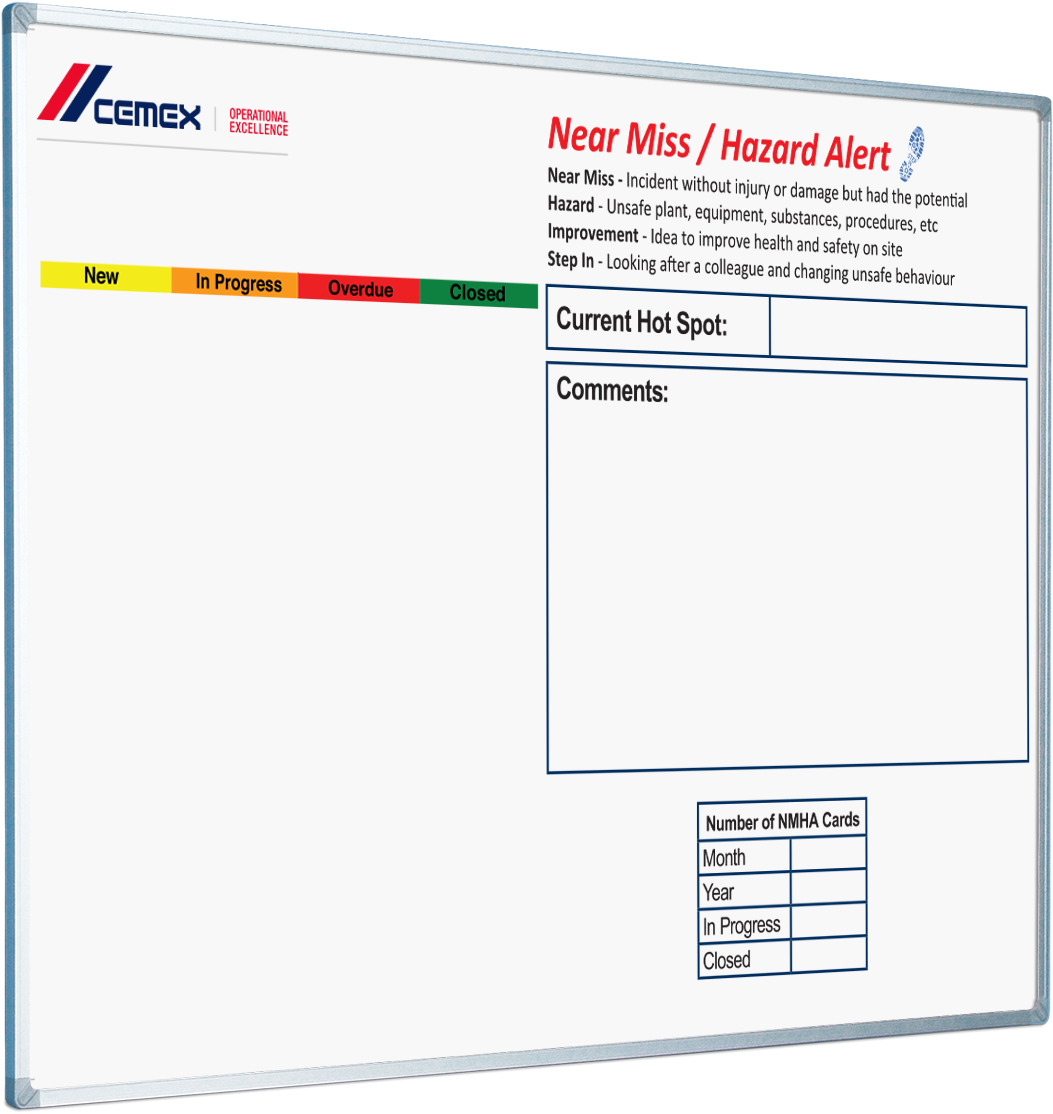 Cemex Customer Printed Hazard Alert Whiteboard - Printing (1181x1169), Png Download