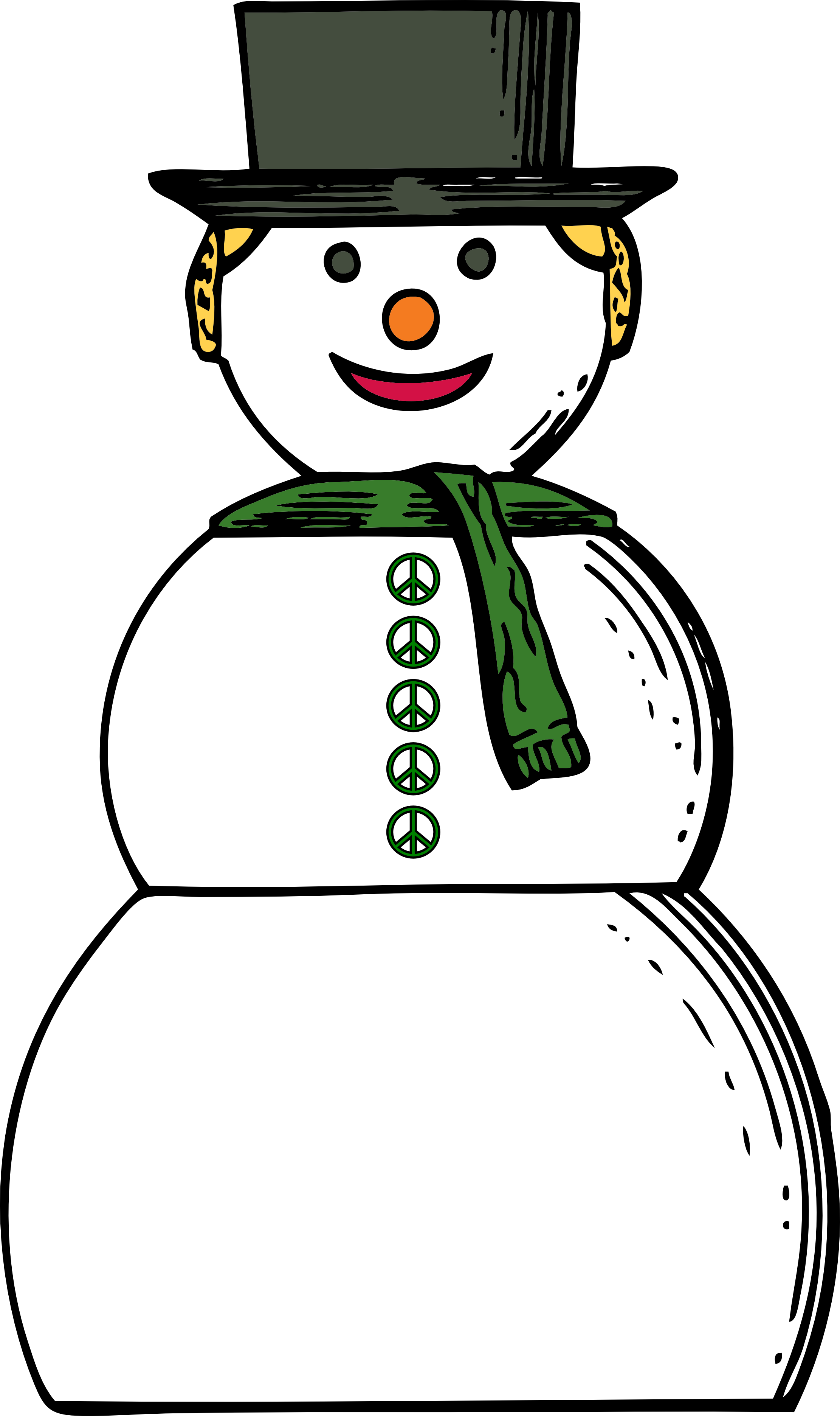 Free Yellow Cliparts Download Clip Art Christmas - Snowman Clipart (2222x3743), Png Download