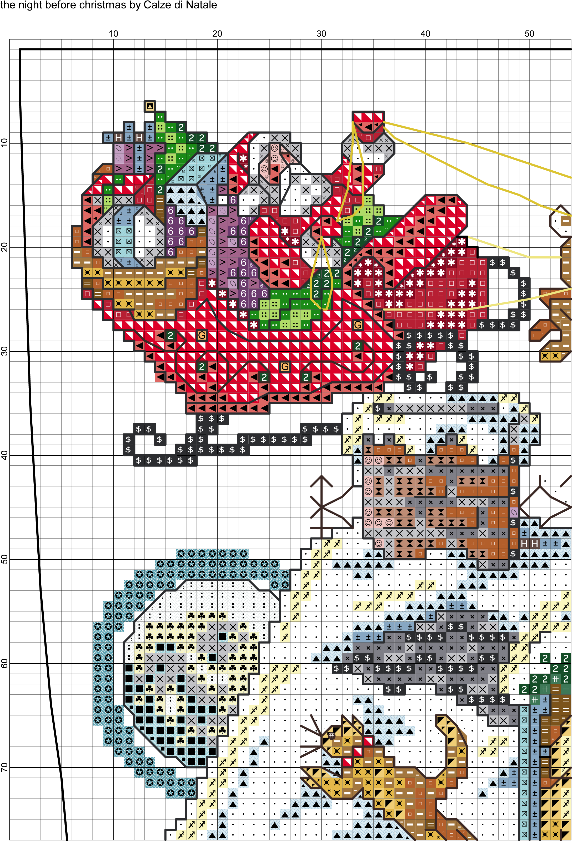 The Night Before Christmas - Cross-stitch (2230x3220), Png Download