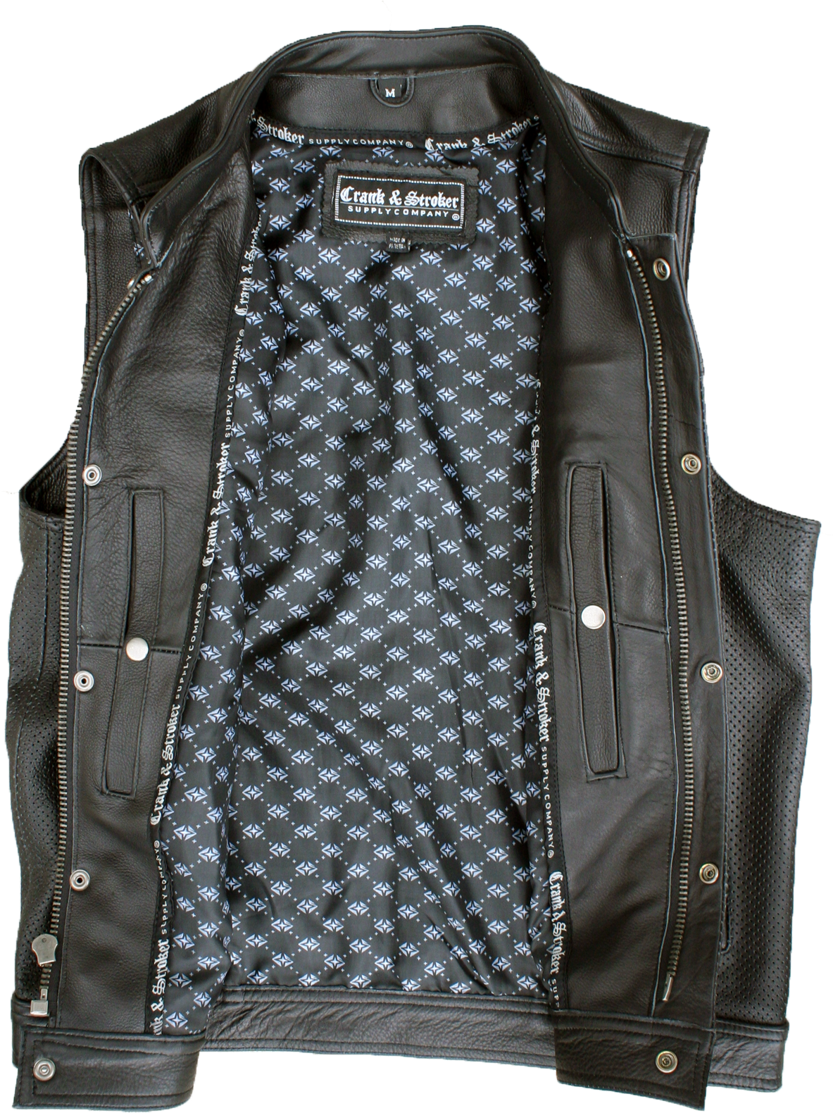 Perforated Leather Vest Open - Leather Vest Open (1200x1600), Png Download