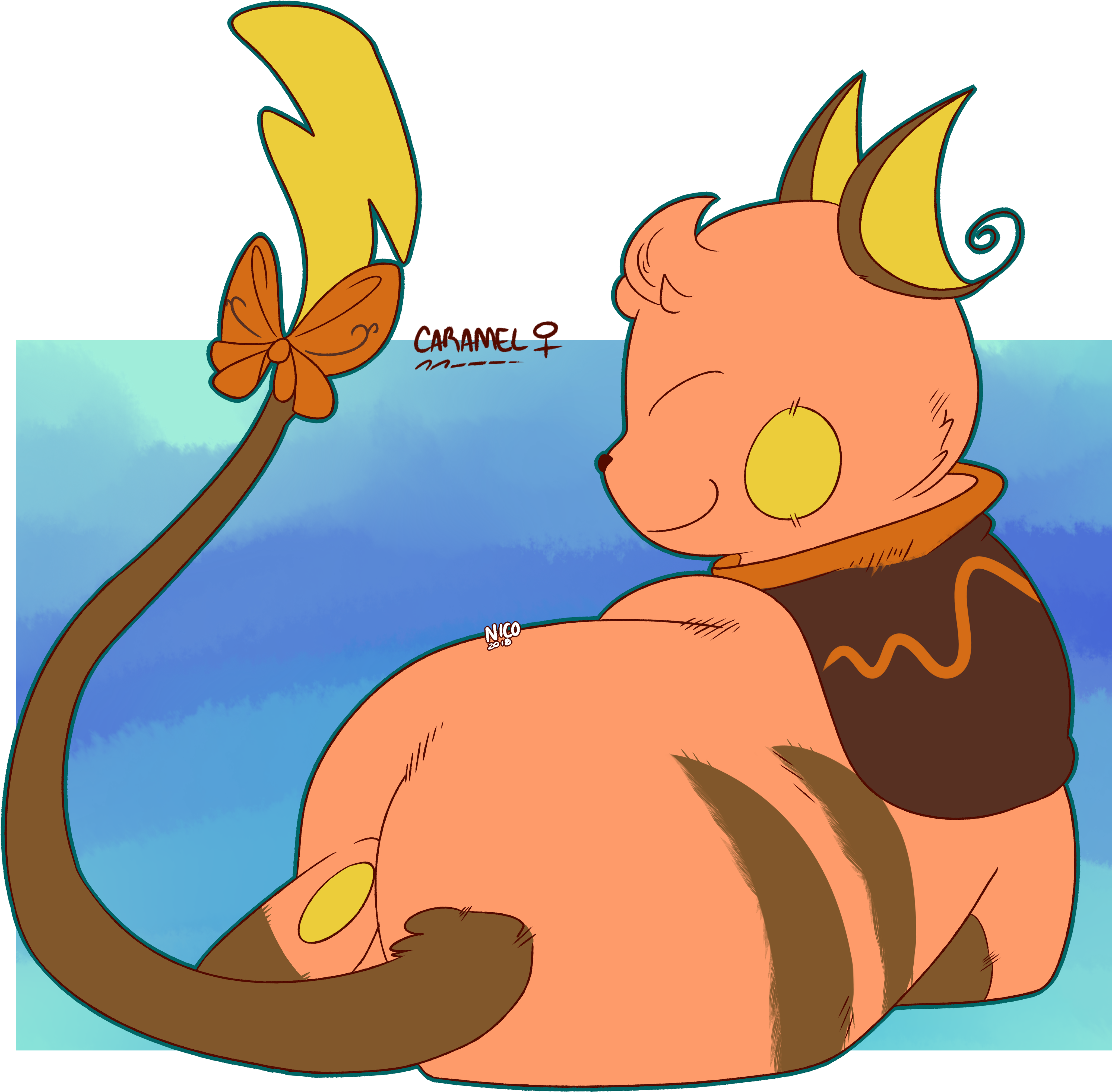 Caramel The Raichu - Cartoon (4340x4345), Png Download
