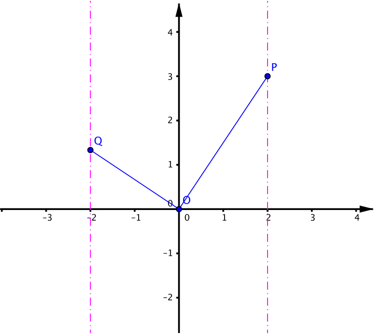 The Lines X Equals 2, And X Equals Minus 2, With P - Line (766x684), Png Download
