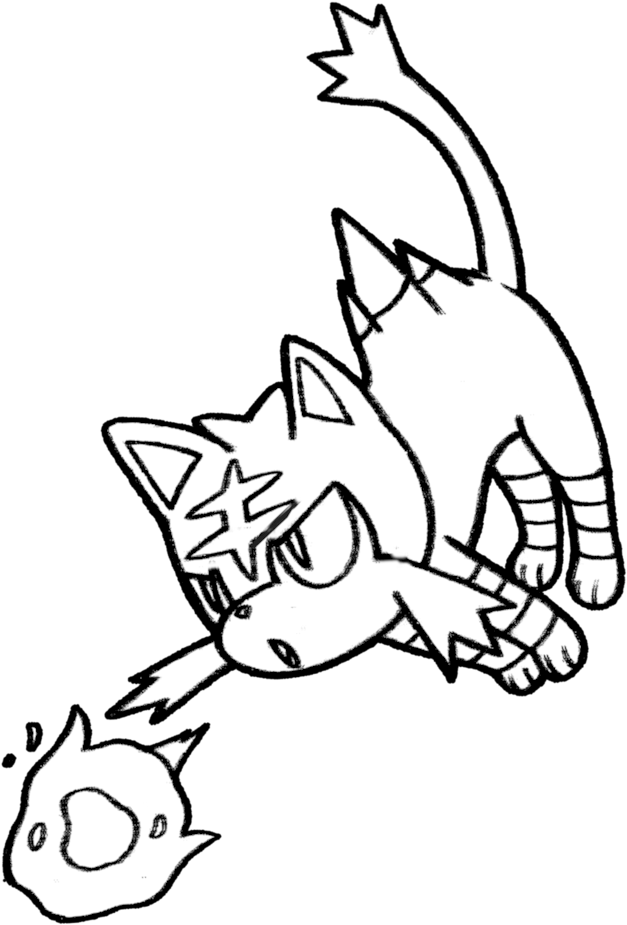 Top Litten Coloring Pages 725 2 By Realarpmbq - Pokemon Litten Coloring Pages (787x1014), Png Download