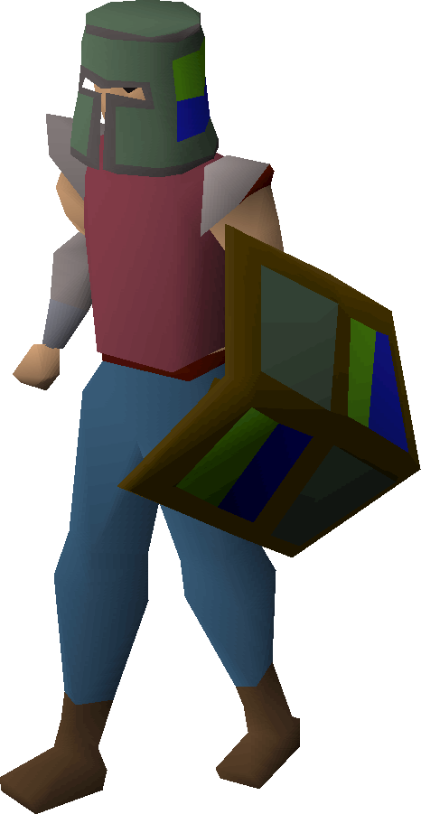 Adamant Armour Equipped - White Unicorn Mask Osrs (466x901), Png Download