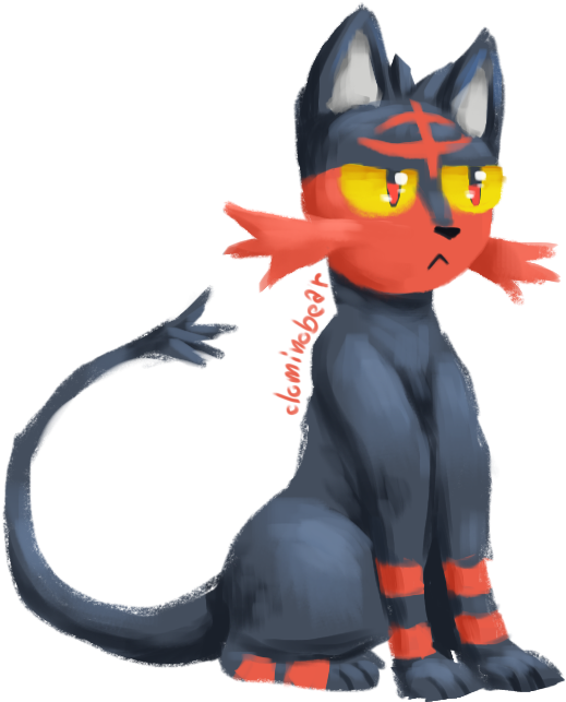 Litten By Dominobear - Cartoon (700x732), Png Download