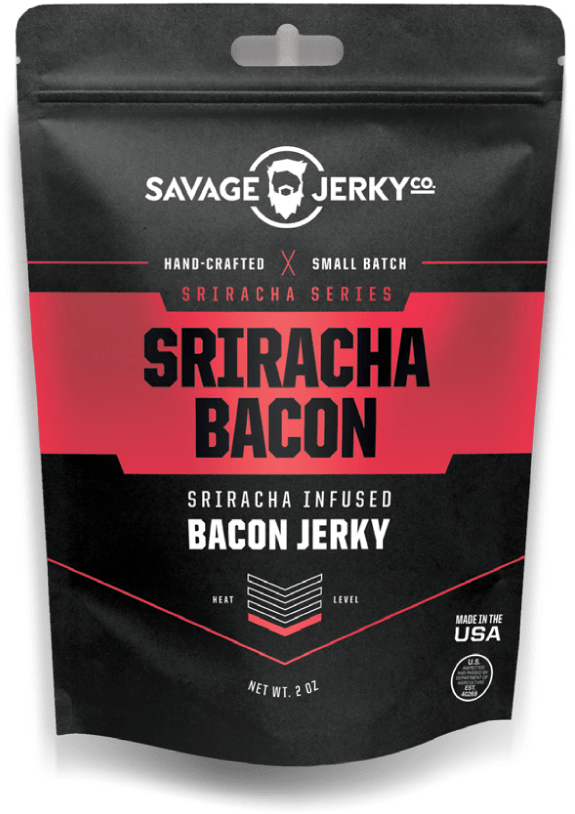 Savage Jerky Sriracha Bacon Jerky - Sriracha Bacon Jerky Savage (826x826), Png Download