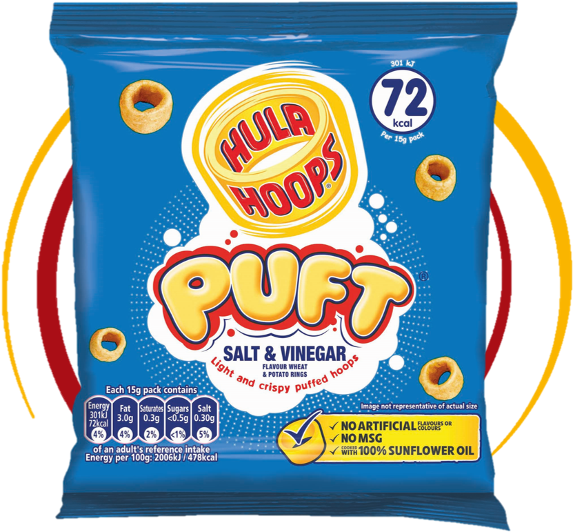 The Great Tang Of Salt & Vinegar Flavour Remains As - Hula Hoop Puft Salt And Vinegar (839x779), Png Download
