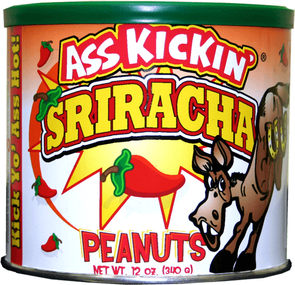 Ass Kickin' Sriracha Peanuts - Ass Kickin Sriracha Peanuts, 12oz. (600x600), Png Download