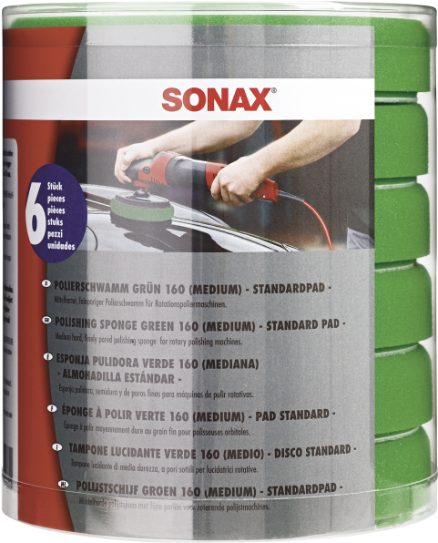 Sonax Polishing Sponge Green 160 Six-pack - Sonax (417100) Windscreen Sponge (480x640), Png Download