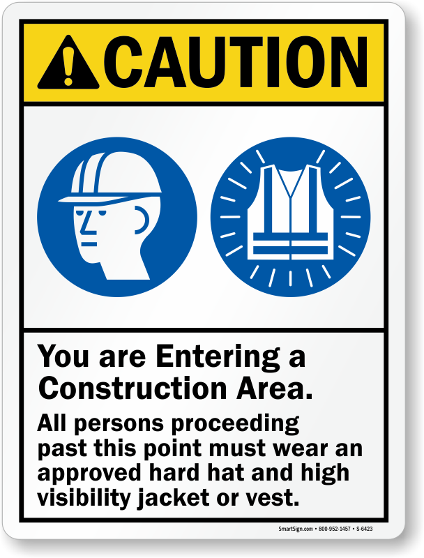 Zoom, Price, Buy - Warning Construction Area Hard Hat (608x800), Png Download