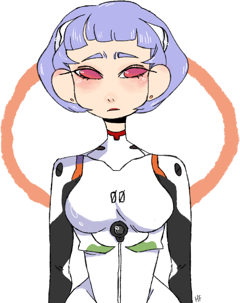 Rei Ayanami By Honeyfuru - Cartoon (982x1115), Png Download