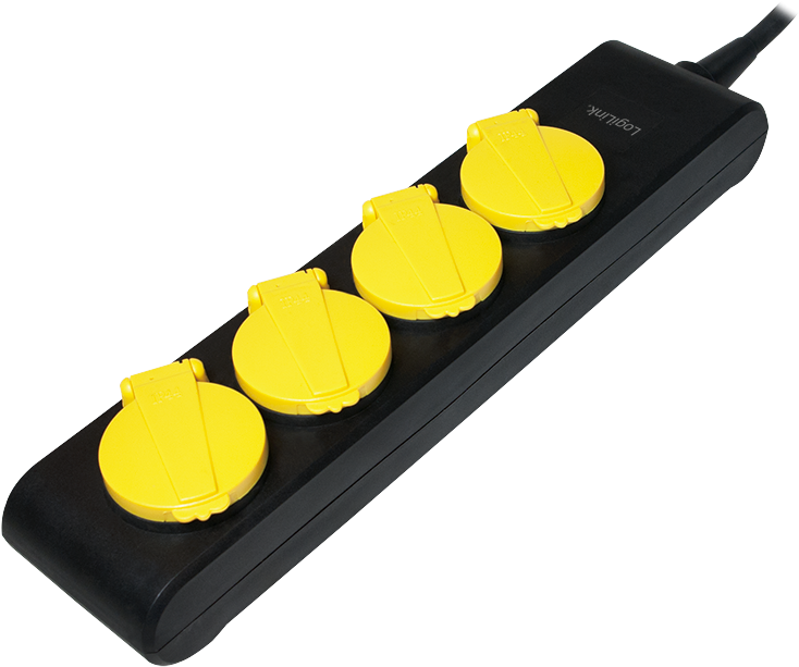 Product Image (png) - Logilink Steckdosenleiste, 4-fach, Schwarz, Ip44 (800x800), Png Download
