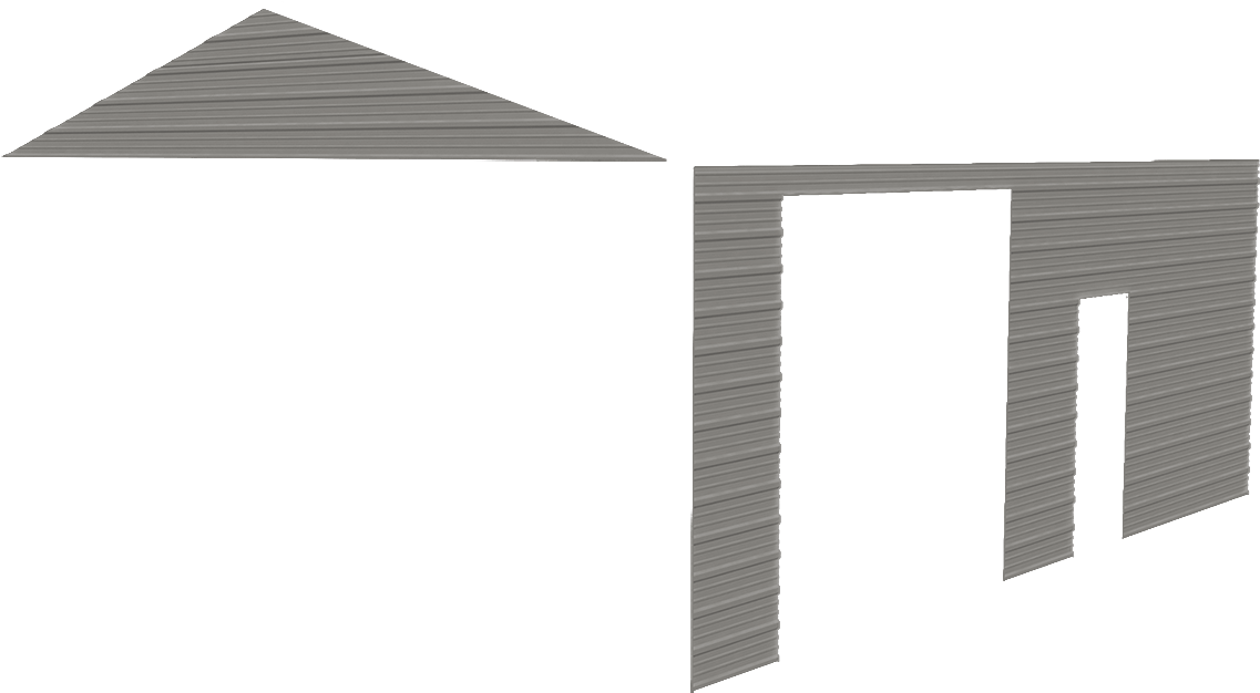 Carport Wall P Gray - Shed (1600x861), Png Download