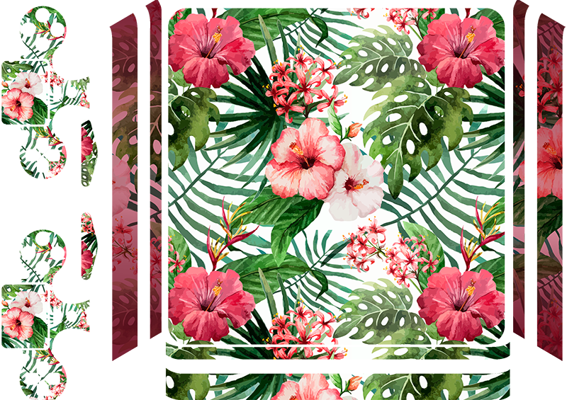 Tropical Jungle Ps4 Skin - Cute Tropical Flowers 2017-2018 Monthly Calendar: 17 (800x565), Png Download