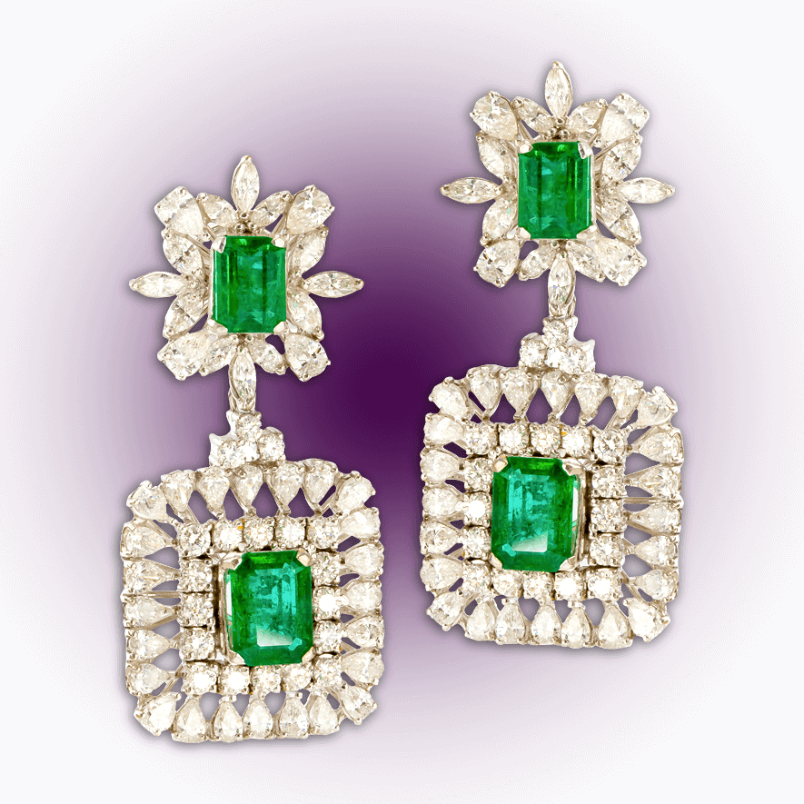 Classic Diamond Danglers - Earrings (885x885), Png Download