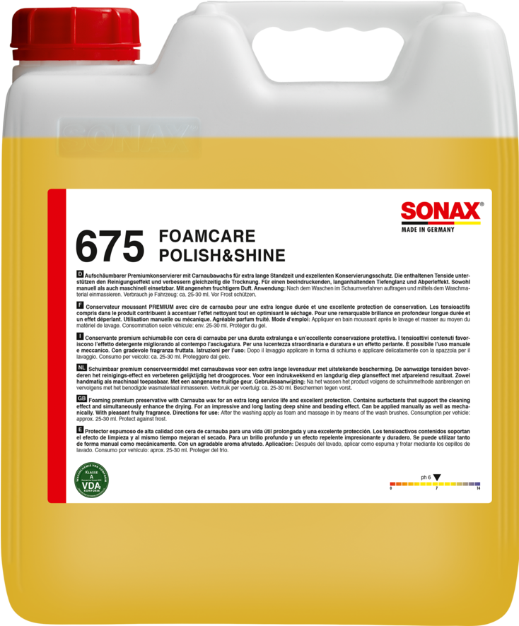 06756000 Sonax Foamcare Polish&shine 10l - Sonax (1180x885), Png Download