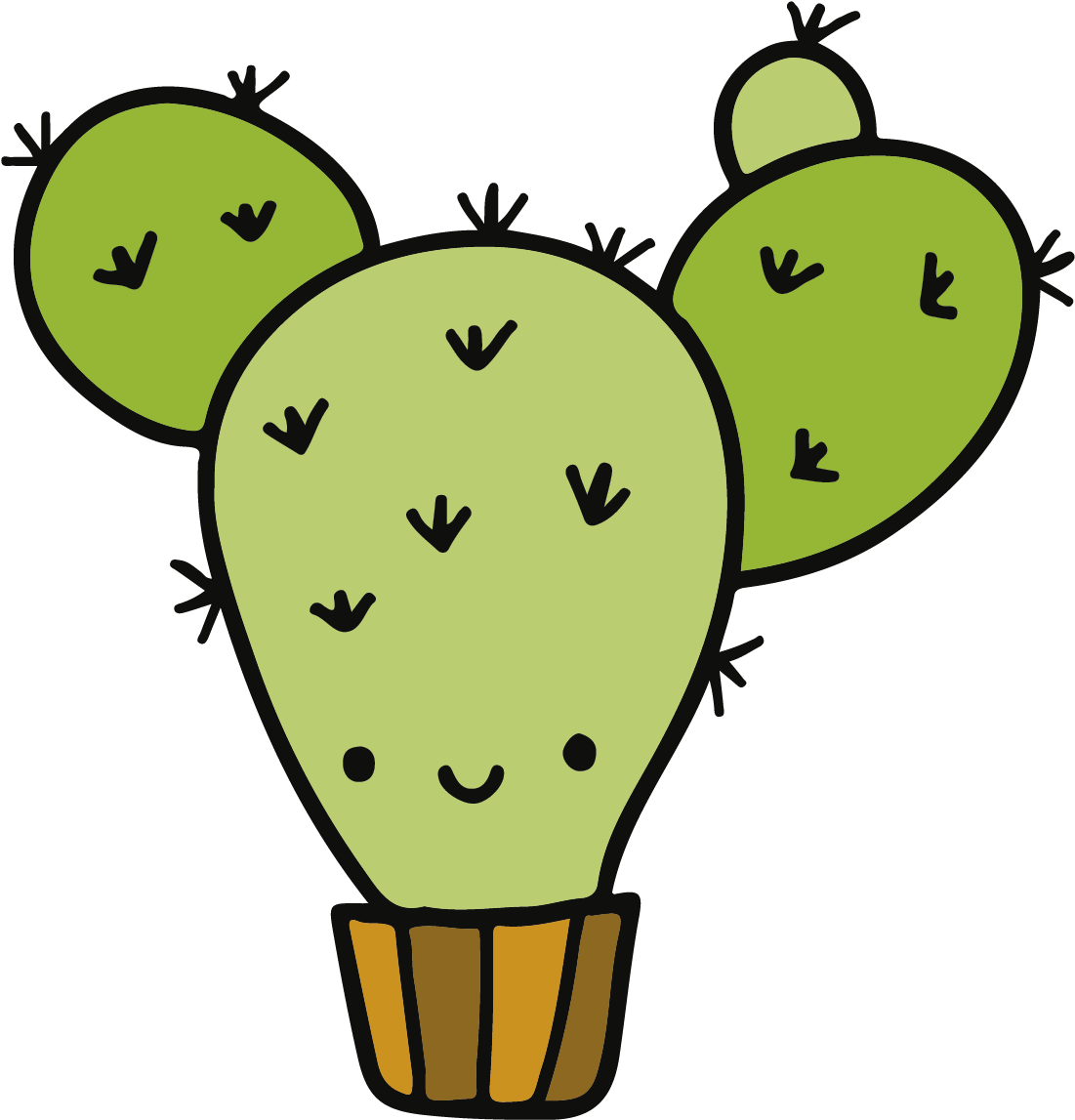 El Nopal - Cute Cactus Coloring Page (1200x1200), Png Download
