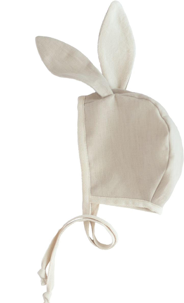 Tortoise & The Hare Taupe Linen Rabbit Cap - 0-3m (1200x1200), Png Download