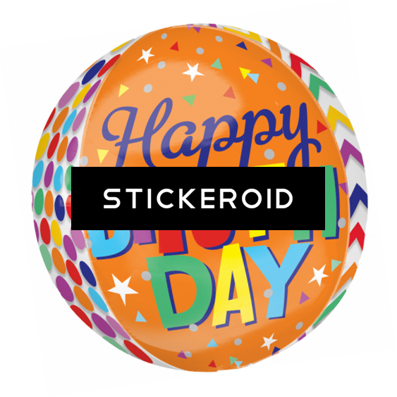 Happy Birthday Foil Balloon - 16" Orbz Happy Birthday Patterns Foil Balloon (563x564), Png Download
