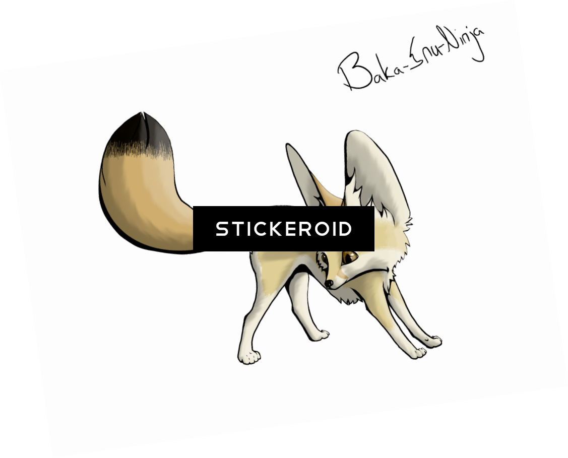 Fennec Fox Animals - Cartoon (1127x909), Png Download