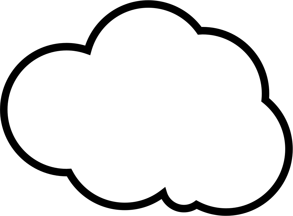 Single Cloud Svg Png Icon Free Download - Nubes En Blanco Y Negro Para Colorear (981x722), Png Download