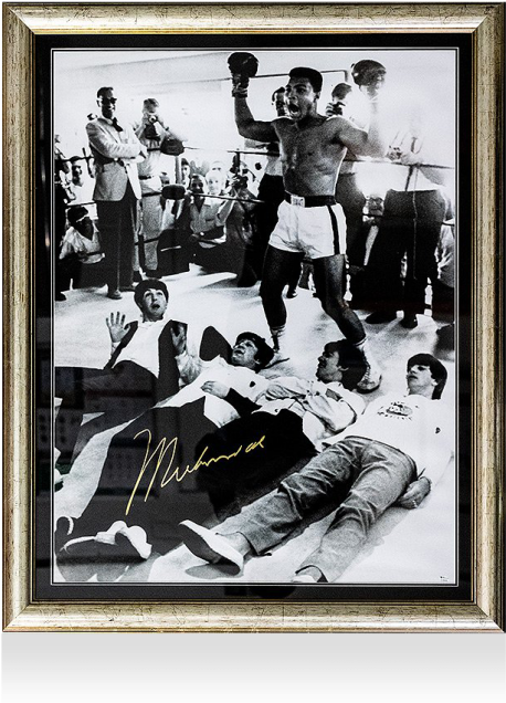 Pre-framed Muhammad Ali Signed And Framed Print - Signed Muhammad Ali Picture - 20x24 W The Beatles Psa (650x665), Png Download