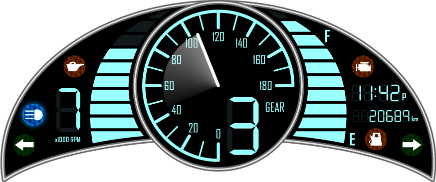 Motorcycle Instrument Panel By Celtic - Motorcycle Instrument Cluster (874x365), Png Download