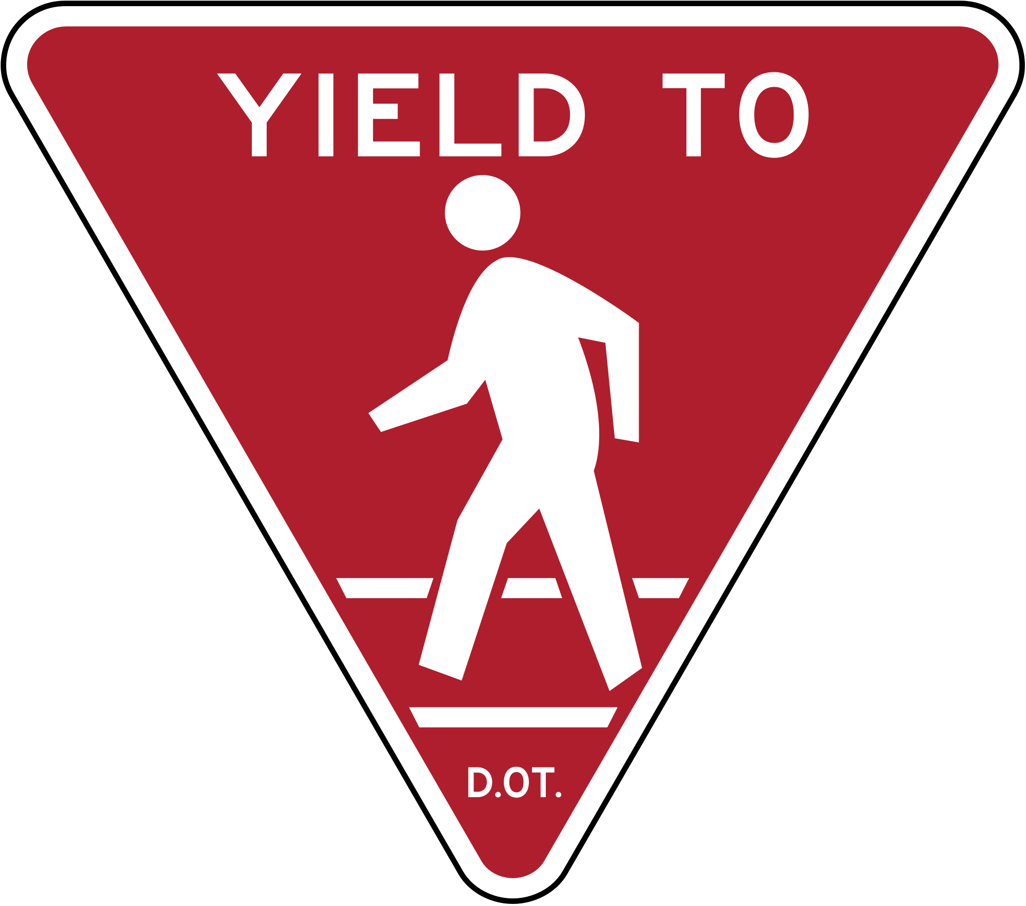 Nycdot Yield To Pedestrians - Yield To Pedestrians (1160x1024), Png Download