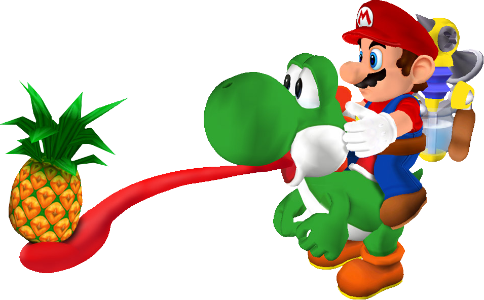 On Png Cutout By Framerater - Super Mario Sunshine Yoshi (955x592), Png Download