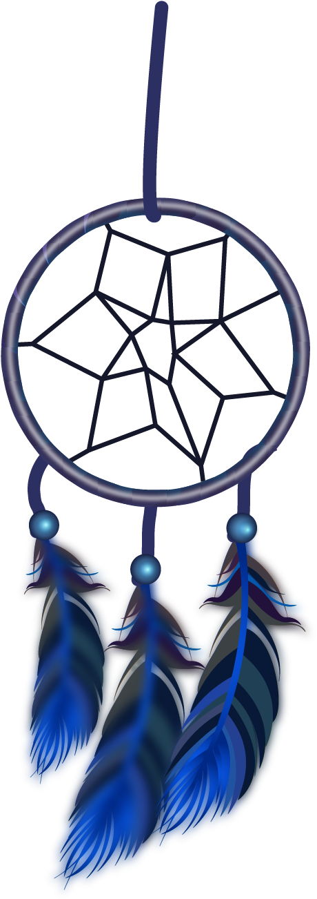 Clip Art Dreamcatcher Wind Chimes Transprent - Atrapasueños Pluma Azul Png (1654x1654), Png Download
