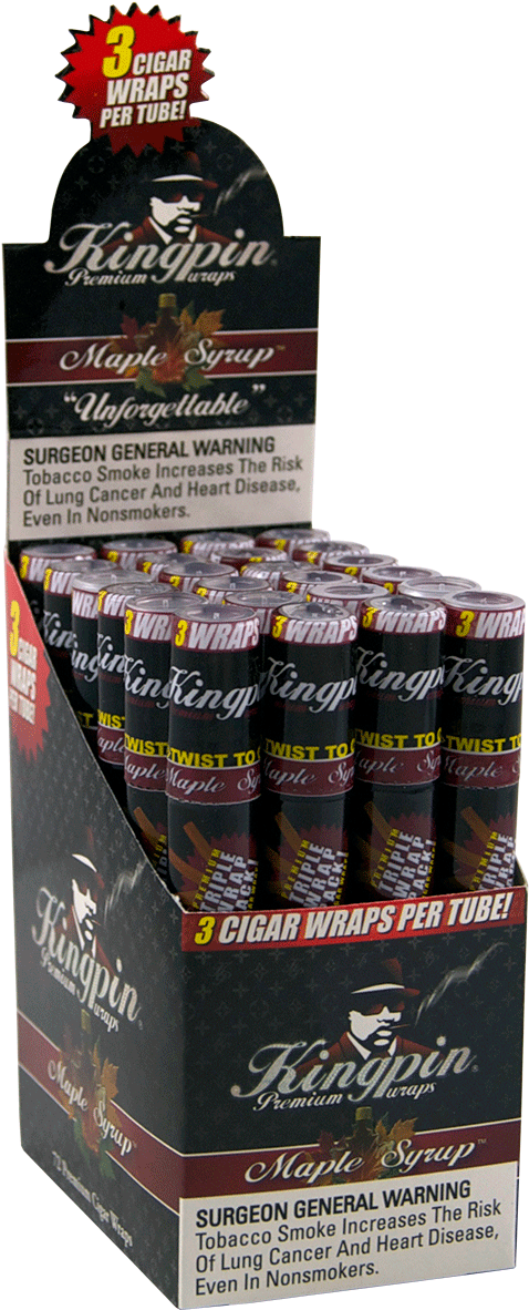 Kp-maple Box - Kingpin Blunt Wraps (600x1290), Png Download