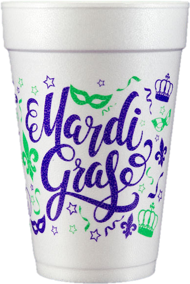Your Mardi Gras Party Cups - Christmas Styrofoam Cups (600x600), Png Download