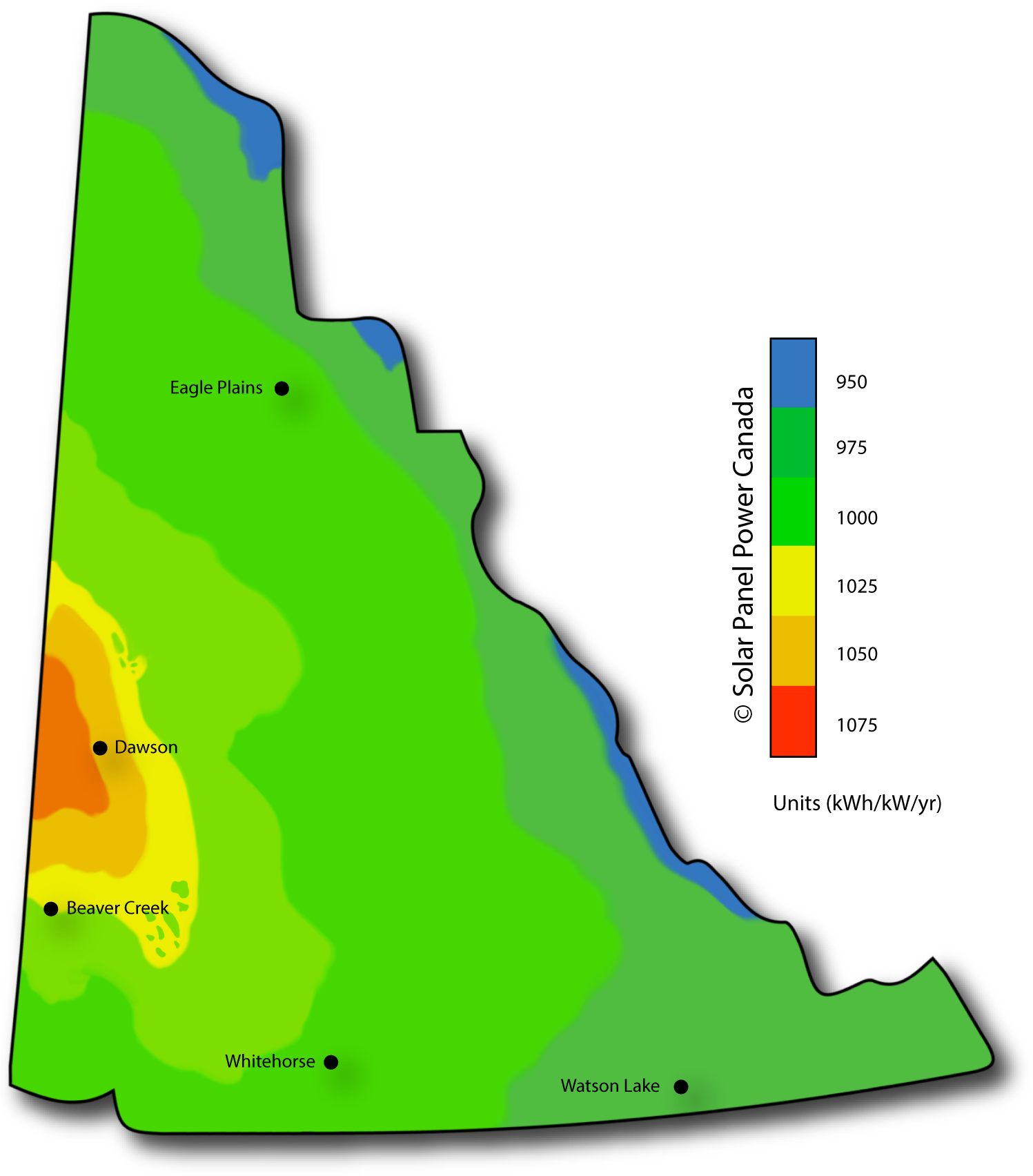 Annual Average Energy Production Potential For A Solar - Yukon (1500x1711), Png Download